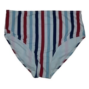 No Boundaries Striped High Waisted Bikini Bottom Medium